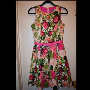 Eliza J. Botanical Flare Dress